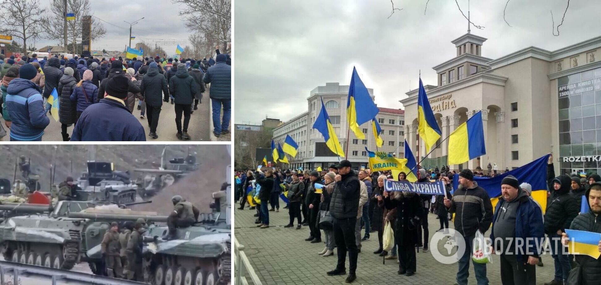 В Херсоне полицейский с украинским флагом на ходу заскочил на вражеский БТР. Видео