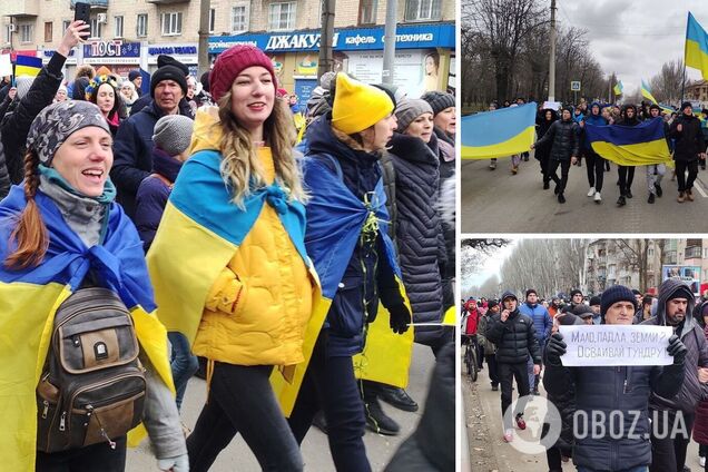 В Мелитополе устроили бунт против оккупантов: люди вышли на улицы и поют гимн Украины. Видео