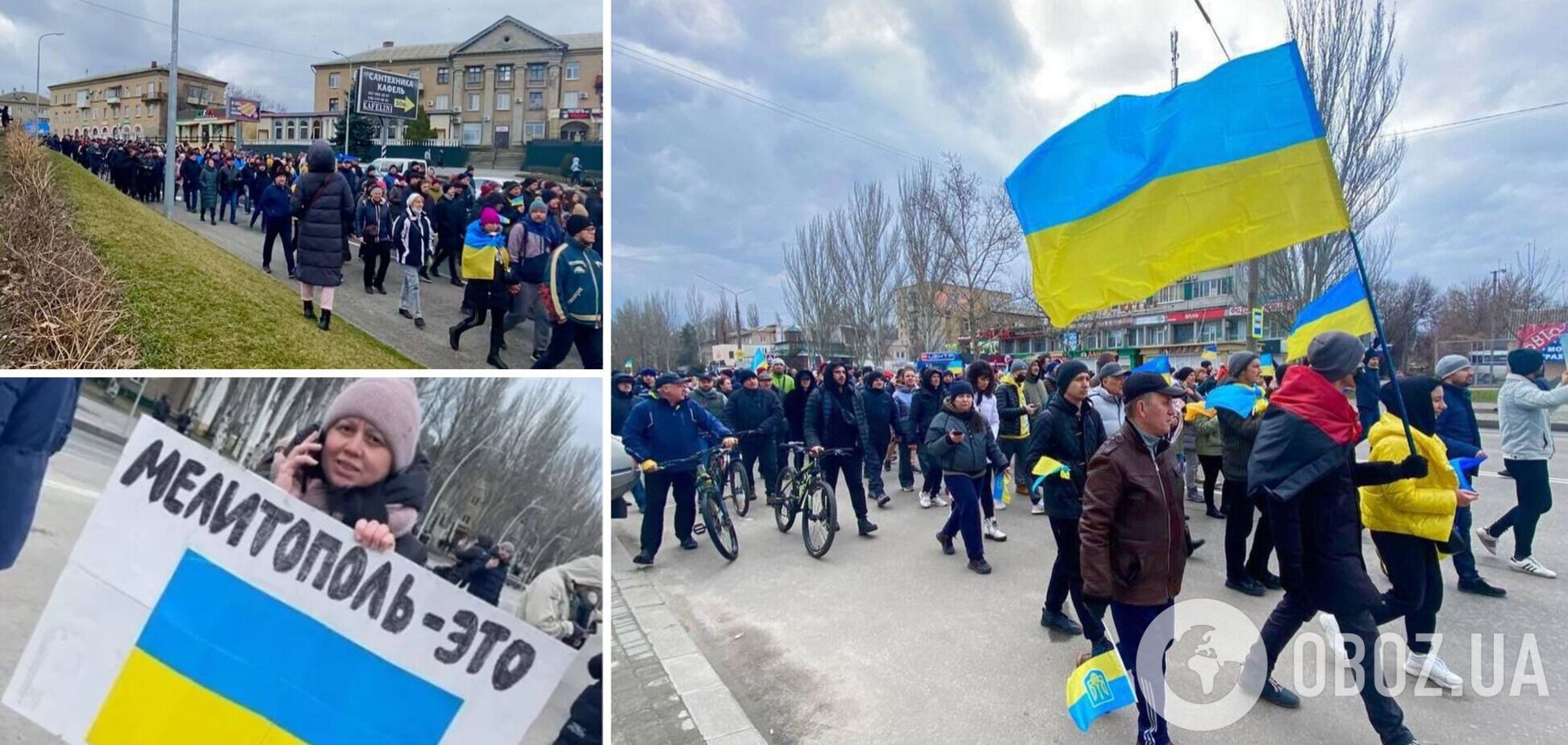 'На*** домой': в Мелитополе безоружные украинцы вышли против российских оккупантов, несмотря на стрельбу. Видео