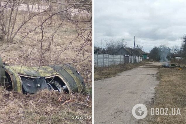 На Чернігівщині ППО збила ракету тактичного комплексу 'Точка-У': її частини впали у селі. Фото