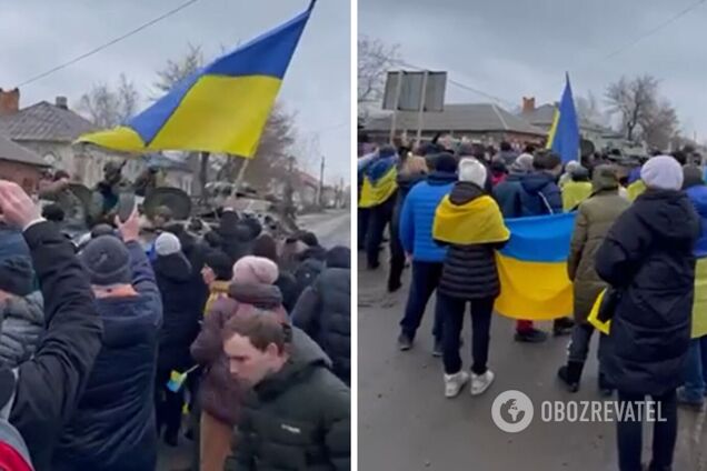 На Луганщині люди вийшли на мітинг та замінили 'прапор' 'ЛНР' на український: окупанти відкрили стрілянину