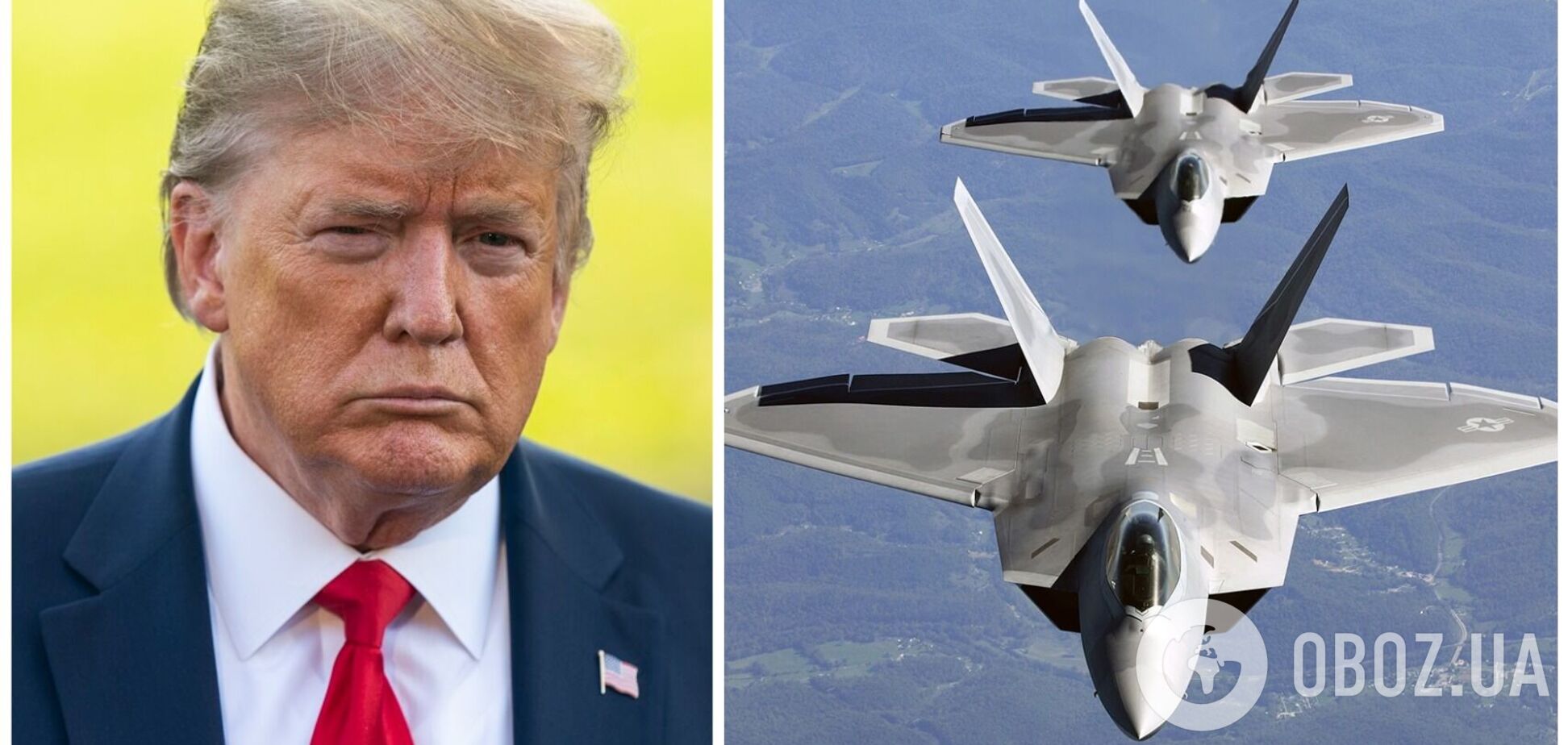 Трамп заявив, що США могли б бомбити Росію з американських винищувачів F-22, але з прапорами Китаю