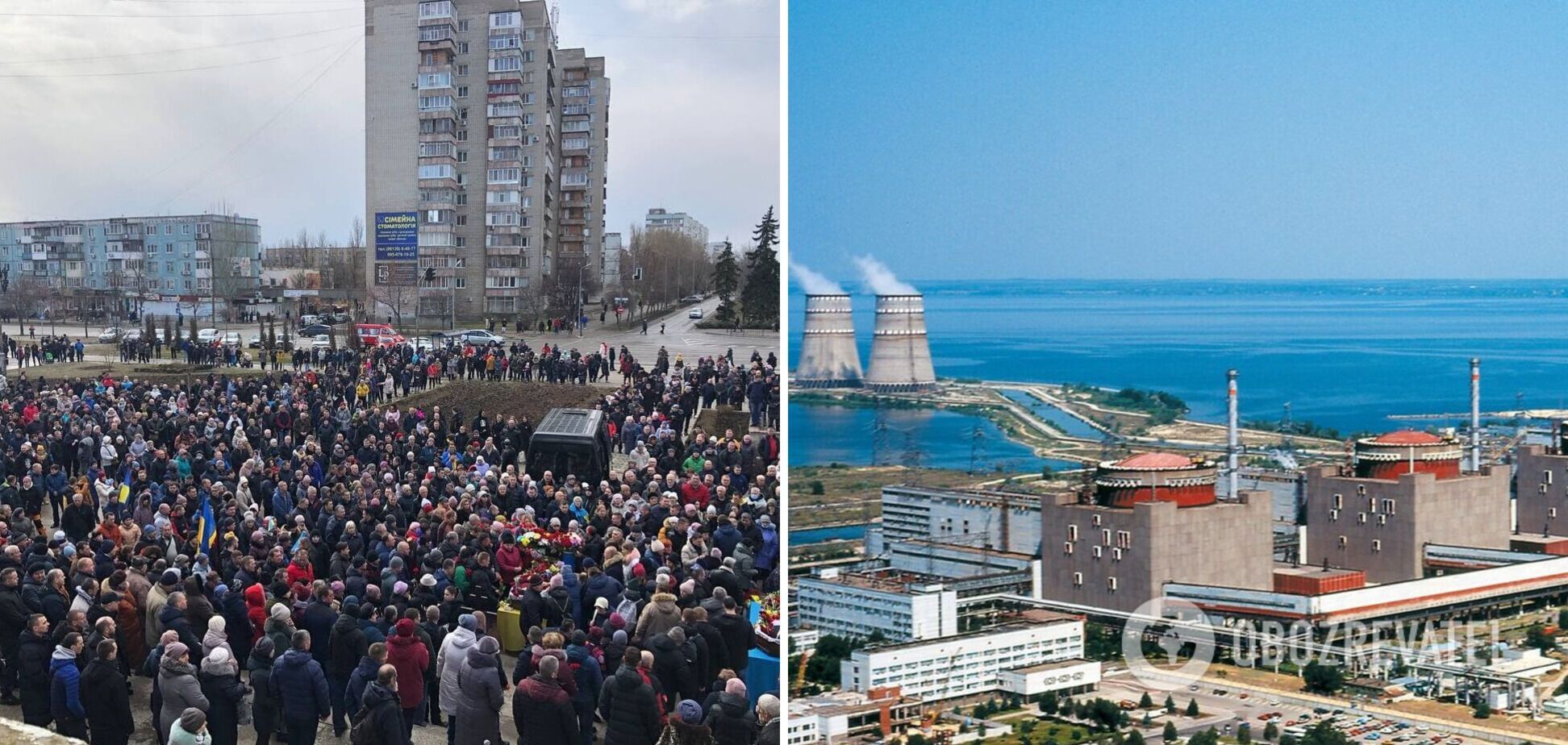 В Енергодарі прощаються із захисниками, які загинули під час оборони Запорізької АЕС: на вулиці вийшли сотні людей. Фото