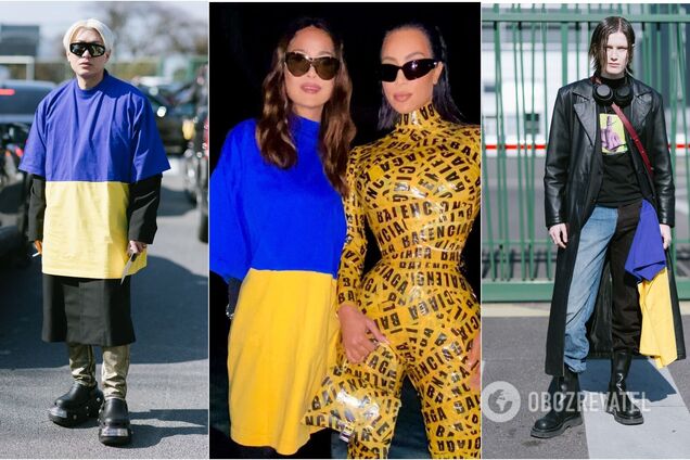 Показ BALENCIAGA начался со стиха 'Живи, Україно'. Гостям раздали футболки в цветах украинского флага