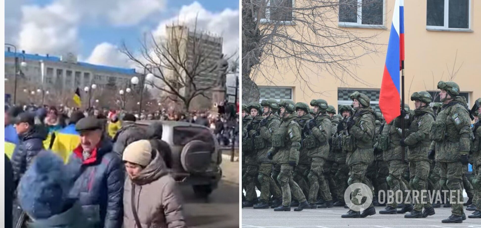 В Бердянске толпы украинцев устроили митинг против России: оккупантам кричали 'Домой!' Видео