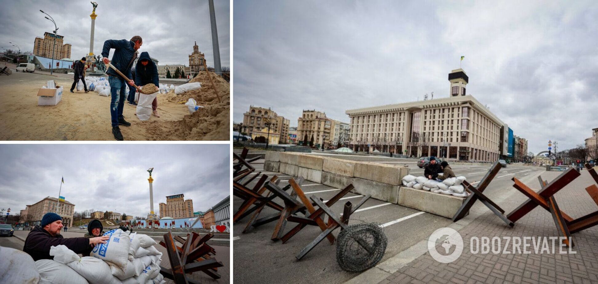 В центре Киева построили баррикады