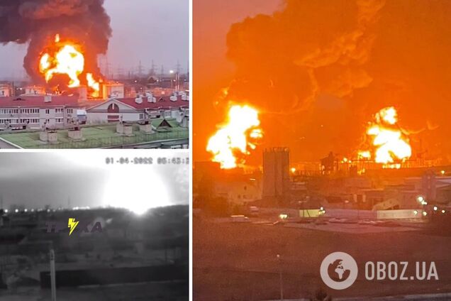 Поднялся огненный шар: момент взрыва на нефтебазе в Белгороде попал на видео