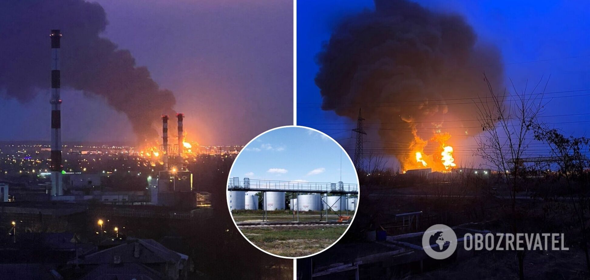 В Белгороде вспыхнул мощный пожар на нефтебазе, поднялся столб огня и дыма. Фото и видео