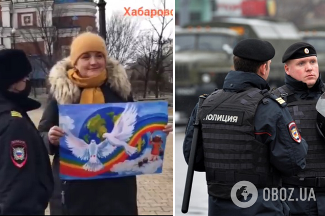 'Это агония власти': в России задержали женщину с детским рисунком, на котором изображен голубь мира. Видео