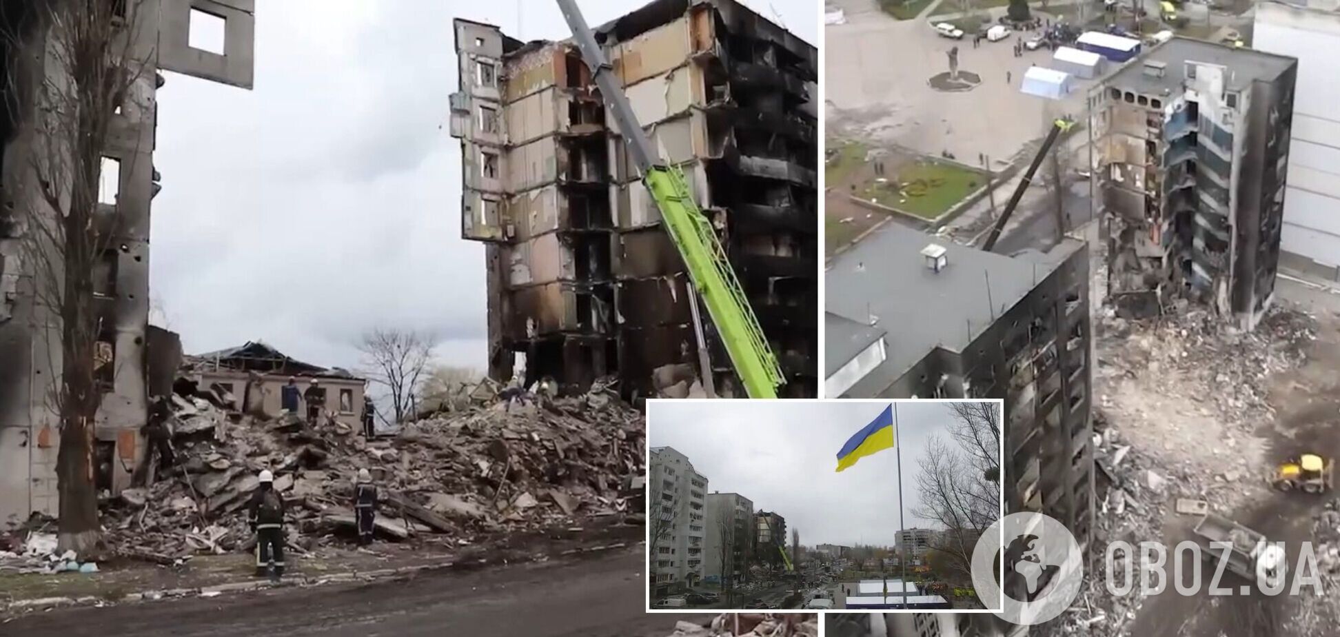 Как выглядит Бородянка после российских бомбардировок: появилось видео с высоты птичьего полета