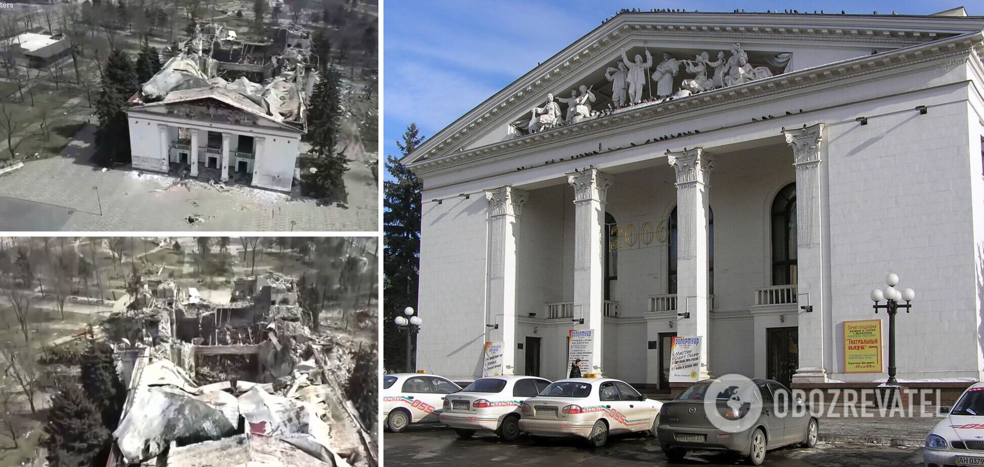 В сети показали новые кадры разбитого Россией драмтеатра в Мариуполе. Видео