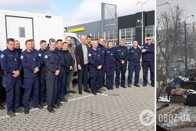 В Украину прибыли французские жандармы, чтобы помочь расследовать военные преступления РФ. Фото