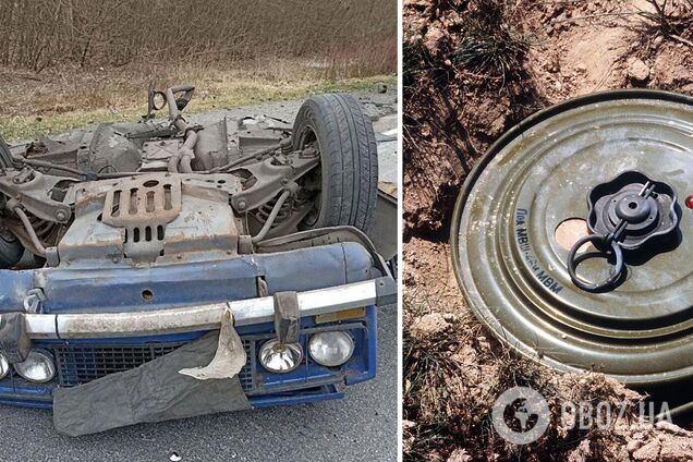 На трассе Чернигов – Киев автомобиль наехал на противотанковую мину: водитель погиб на месте. Фото