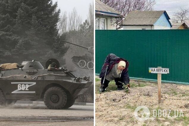 На могиле убитых оккупантами поставили автомобильный номер