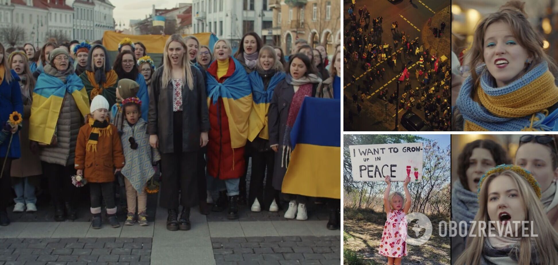 Украинская беженка в Вильнюсе с 300 литовцами спела 'Ой у лузі червона калина'. Видео