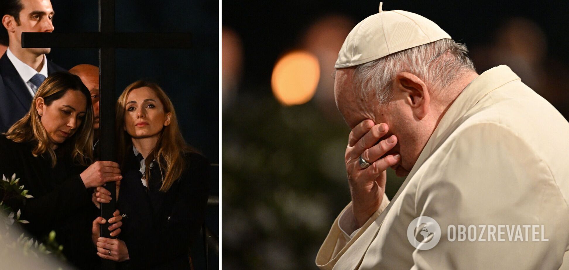 Украинка и россиянка совместно пронесли крест в Страстную пятницу в Риме, несмотря на критику в Украине. Видео