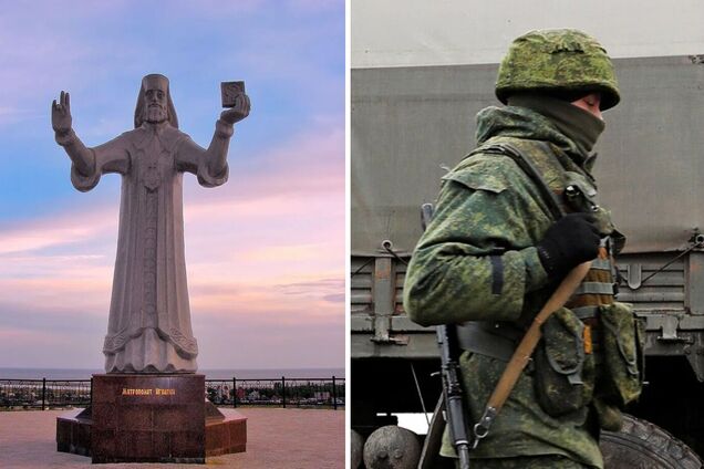 В Мариуполе оккупанты уничтожили памятник Митрополиту Игнатию. Фото