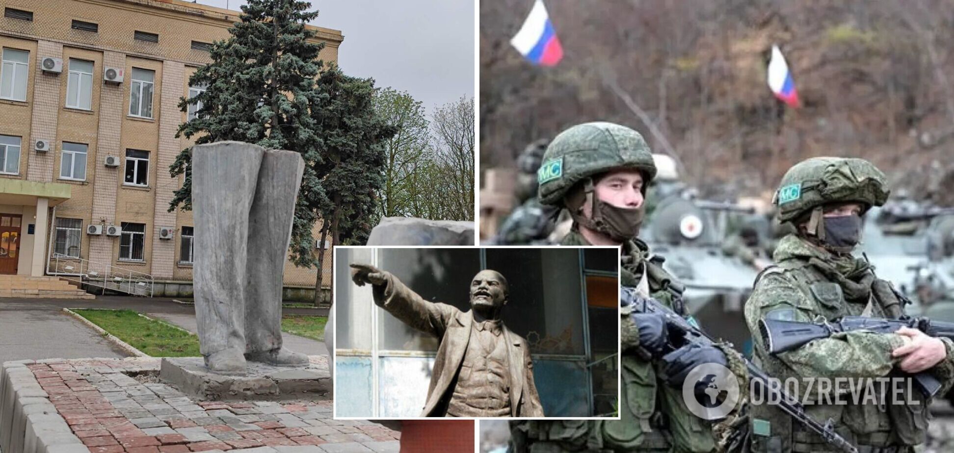 Оккупанты в Геническе установили памятник Ленину. Фото