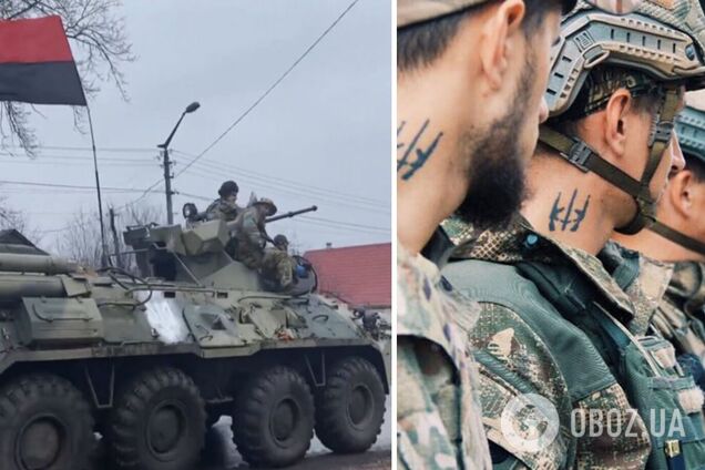 Российские оккупанты бросили свой БТР, когда узнали, что против них вышел воевать 'Правый сектор'. Видео