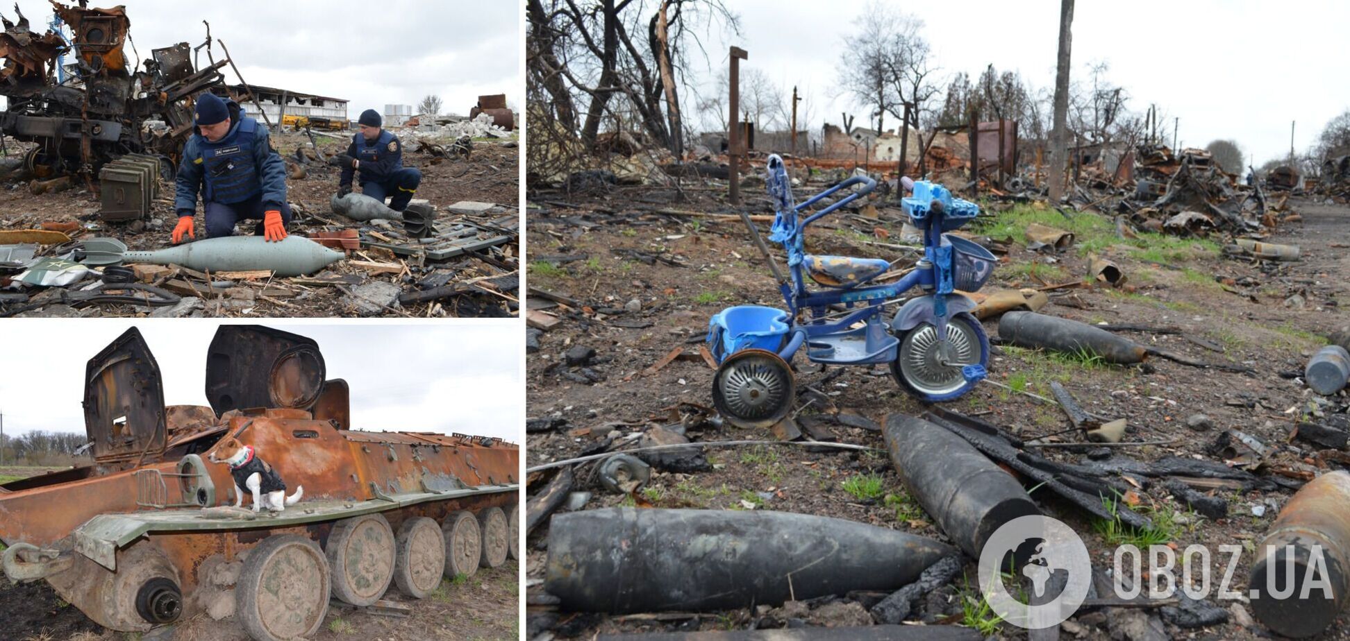 На Чернігівщині після окупантів лишилася спалена техніка, на землі лежать боєприпаси. Фото і відео