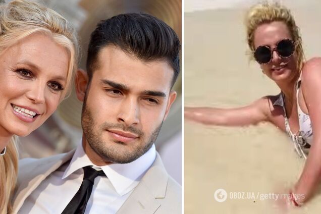 Беременная Бритни Спирс снялась в бикини на пляже. Видео