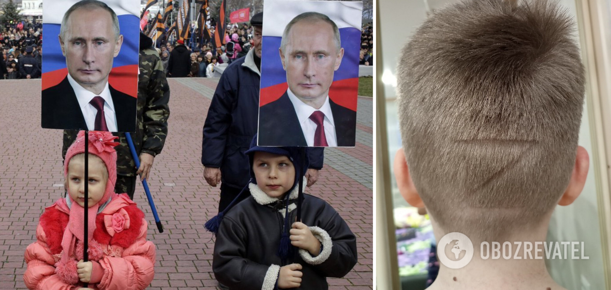 В России мать выбрила на затылке сына-пятиклассника 'Z' в знак поддержки войны РФ против Украины. Фото