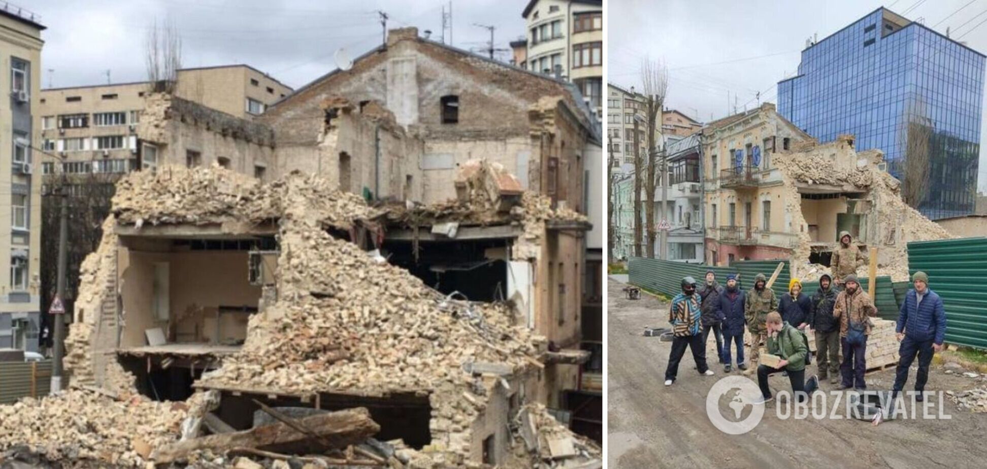 Активисты остановили снос здания на Подоле
