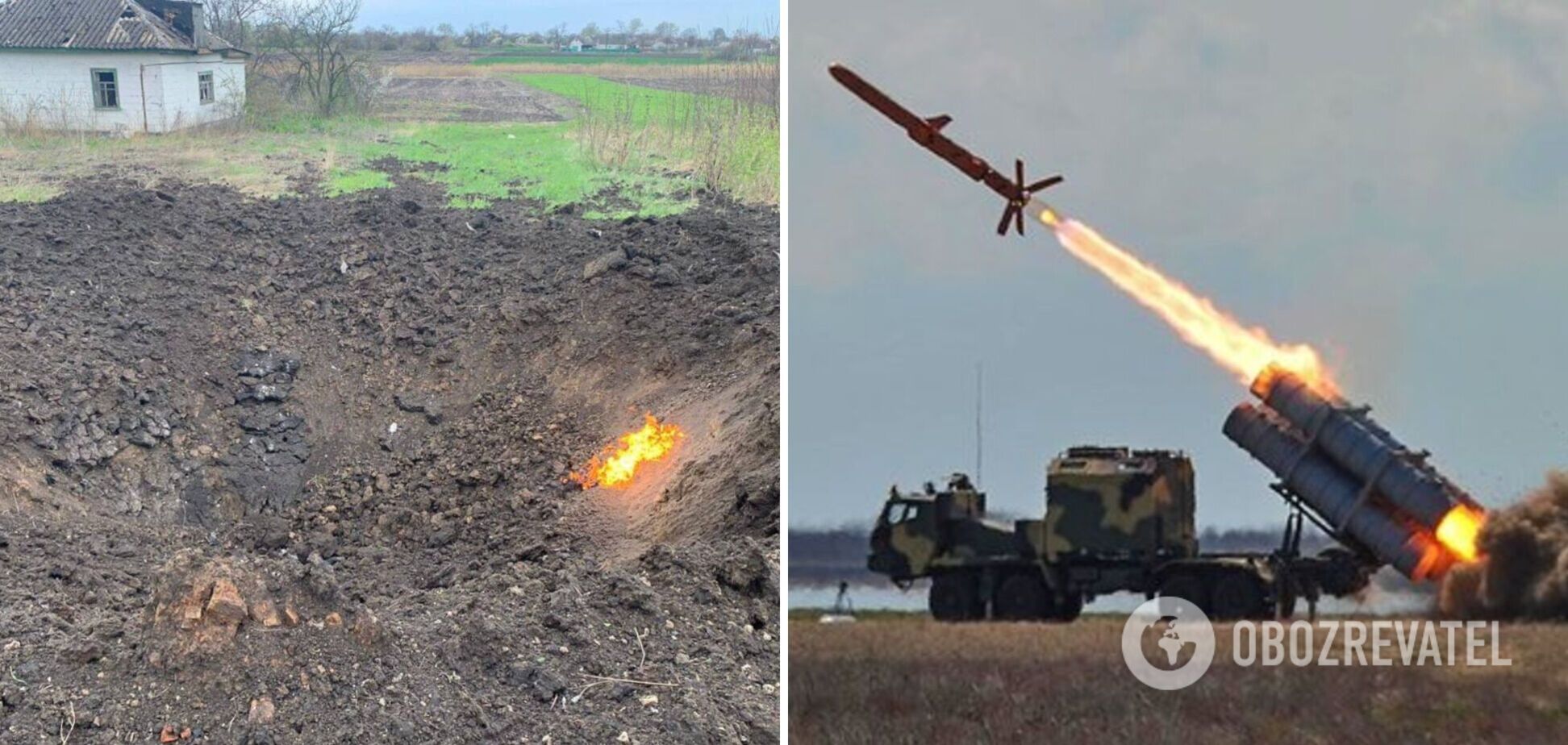 Войска РФ ударили ракетой по Днепропетровщине и задели газовую трубу. Фото с места