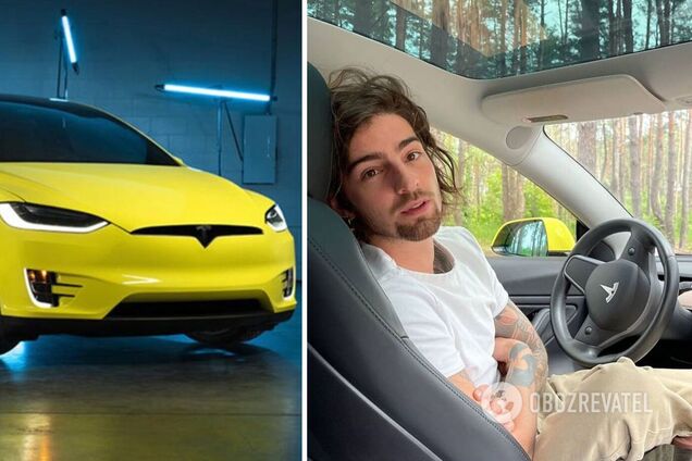 Дантес отдал свою Tesla волонтерам: развозит бронежилеты, детям — еду