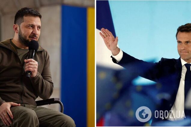 Зеленський привітав Макрона із перемогою на виборах президента Франції
