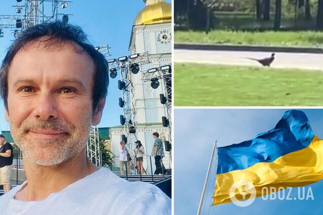 Вакарчук показал фазана, который охраняет украинский флаг