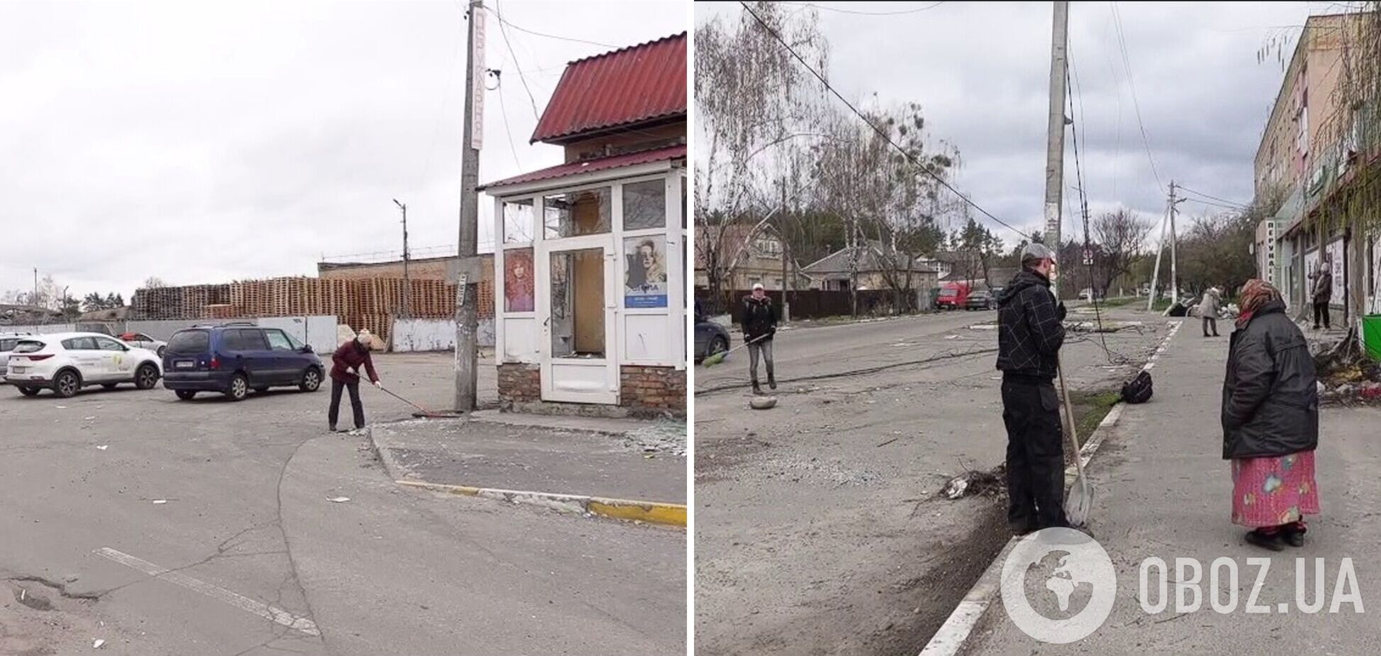 Волонтеры убирают улицы Гостомеля