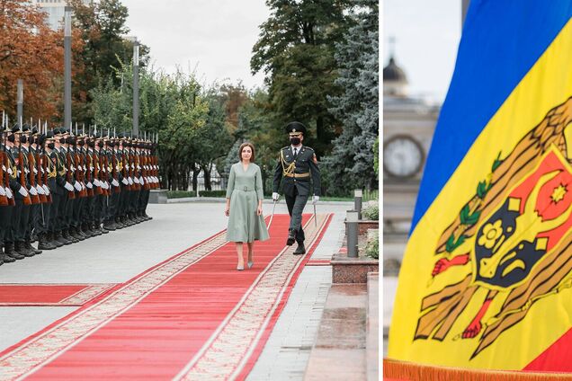 Президент Молдовы Майя Санду на праздновании 30-летия создания Национальной армии
