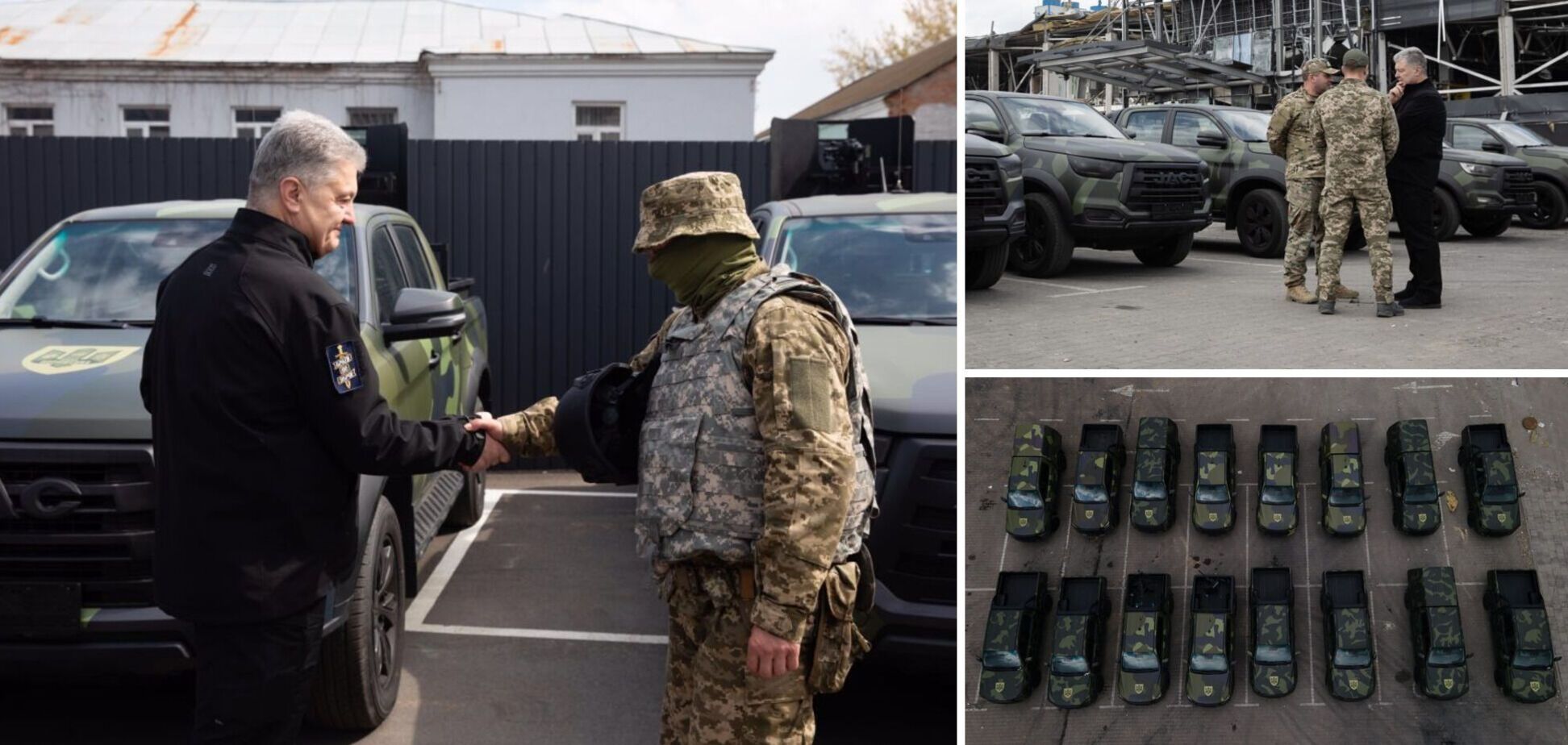 Фонд Порошенко вместе с волонтерами передали десантникам на фронт 18 новых пикапов, подготовленных для боевых условий