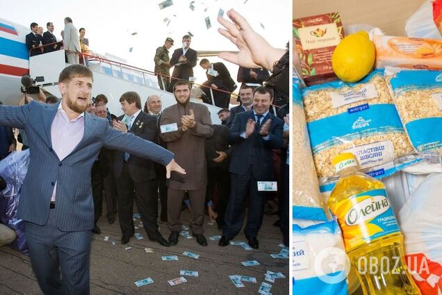 Кадыровские тиктокеры раздавали украинцам гуманитарку 'от Рамзана и его мамы' из разворованных конвоев и магазинов. Фото и видео