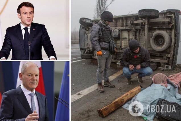 'Російській владі доведеться відповісти!' Макрон та Шольц одночасно відреагували на трагедію у Бучі: заява