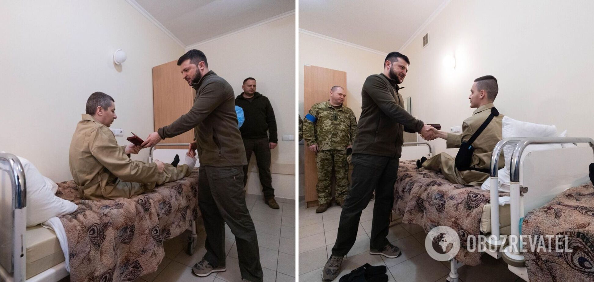 Зеленский навестил раненых украинских героев-пограничников и вручил им награды. Фото