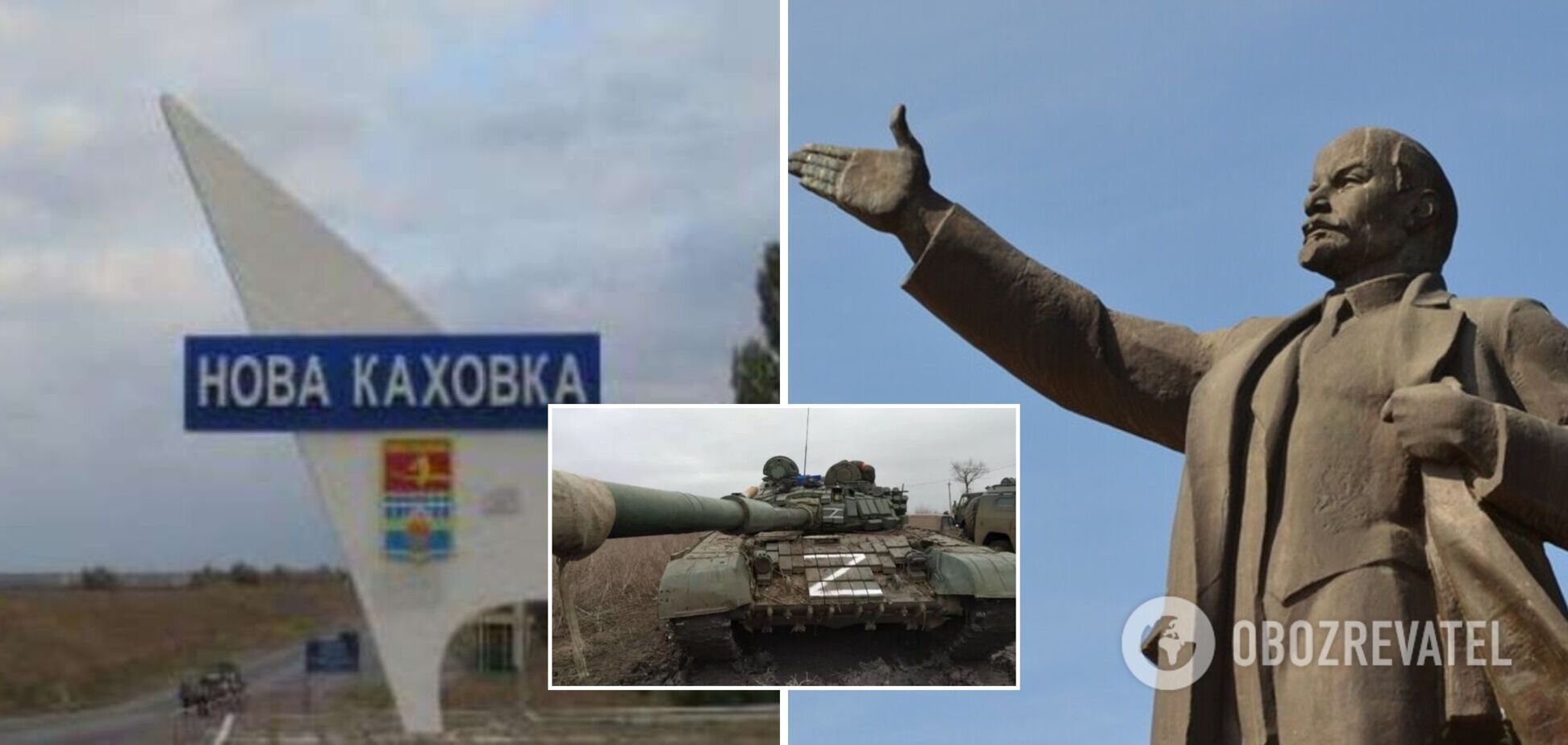 У Новій Каховці російські окупанти встановили пам'ятник Леніну. Фото