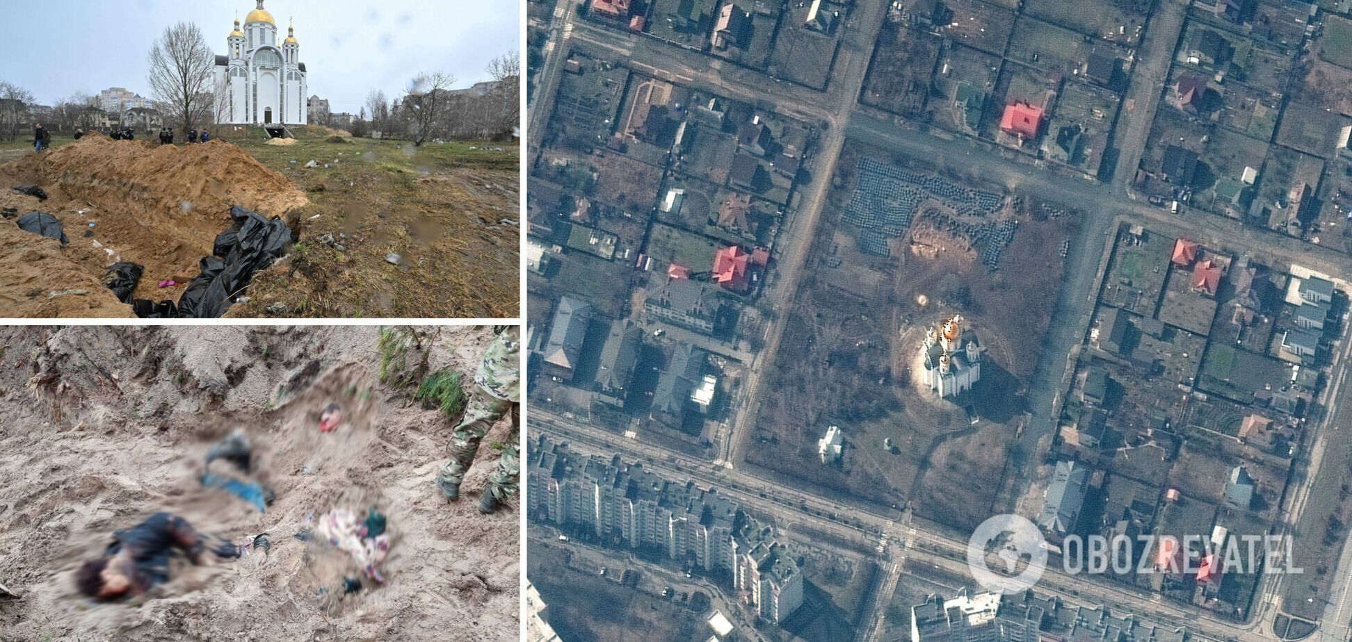 Супутникові фото Бучі показали, що ознаки підготовки масового поховання з'явилися ще 10 березня