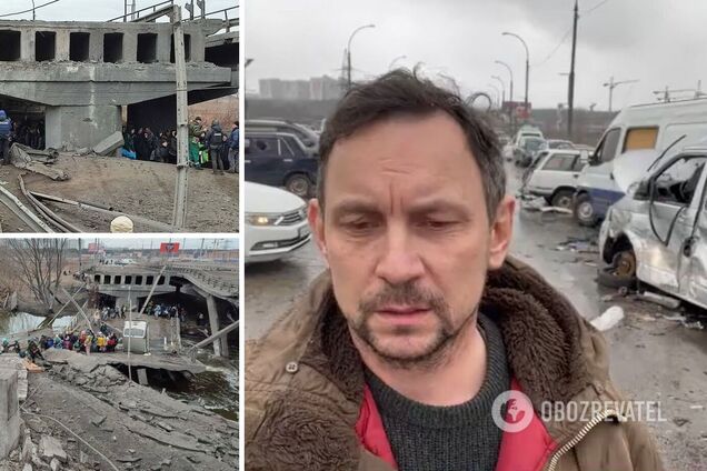 Харчишин показав міст із Ірпеня до Києва, по якому під обстрілами тікали мирні люди. Відео