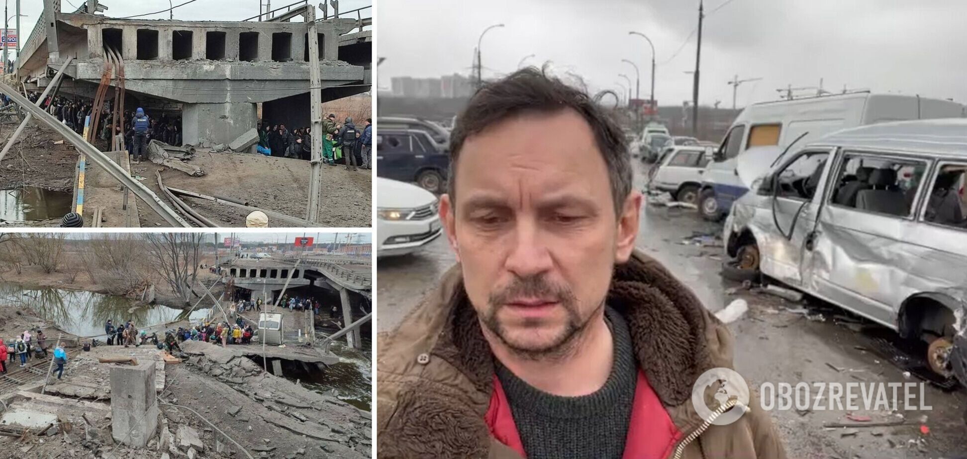 Харчишин показал мост из Ирпеня в Киев, по которому под обстрелами убегали мирные люди. Видео