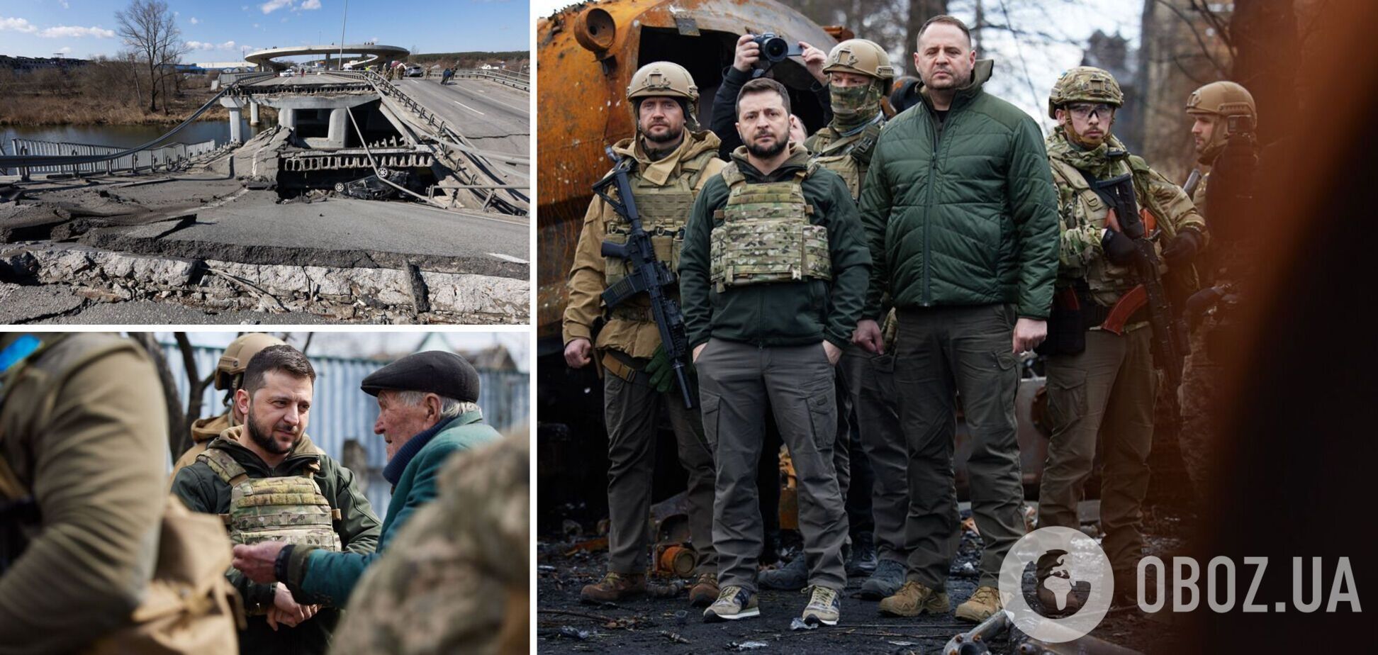 'У нас несгибаемые люди!' Зеленский показал фото и видео из разрушенных россиянами городов в Киевской области и