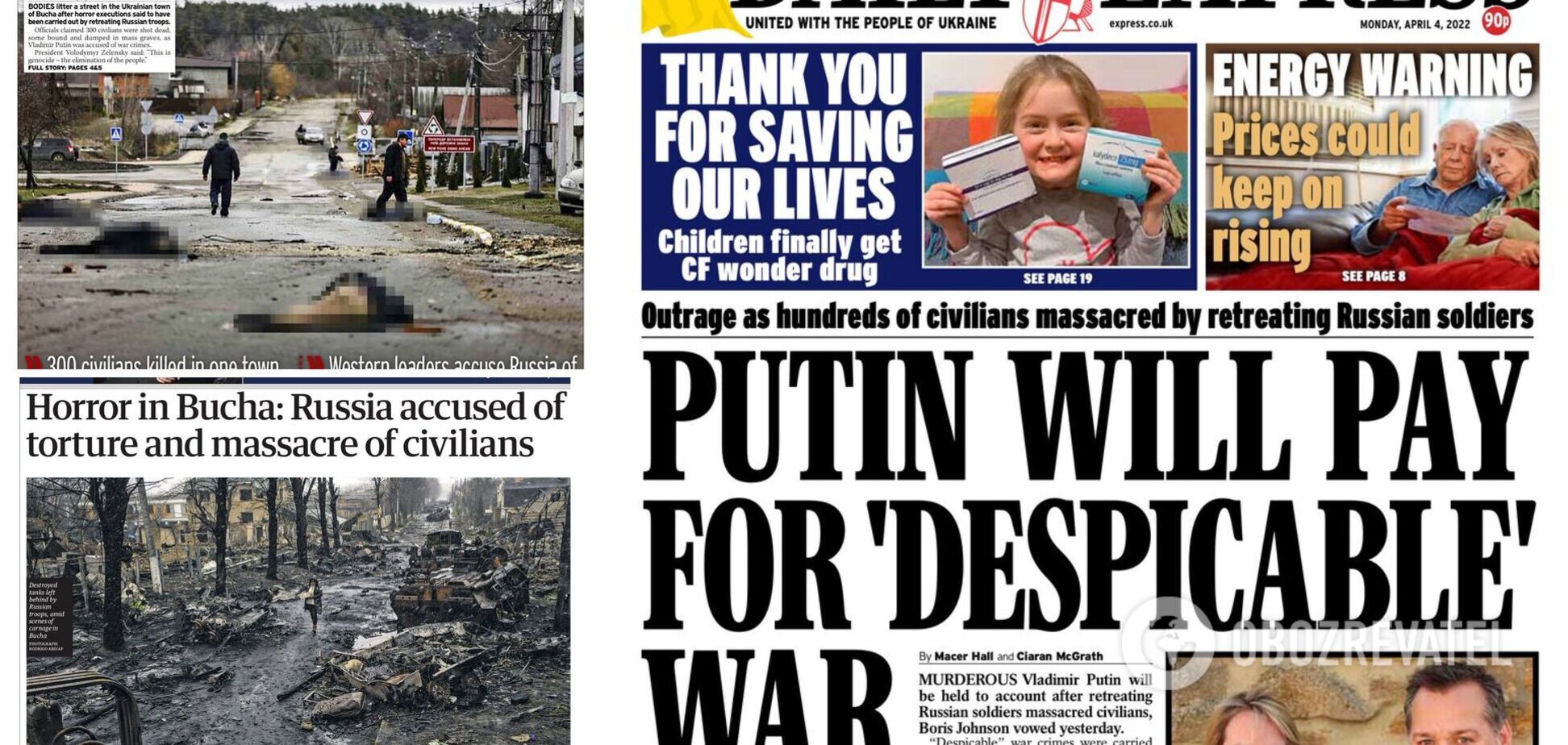 Путин должен заплатить за преступления, пишут газеты