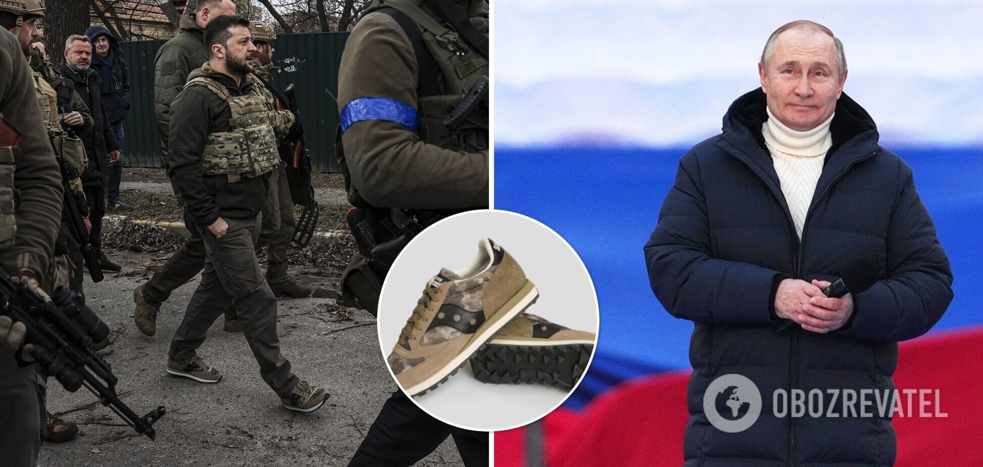 Зеленський з'явився в Бучі у кросівках за 50 доларів: пуховик Путіна коштує в 300 разів дорожче