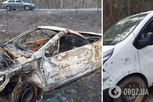 На Київщині окупанти розстріляли три авто із мирними жителями. Фото 18+