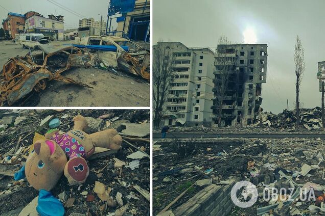 Бородянку майже повністю зруйновано окупантами, місто закрите. Відео та фото