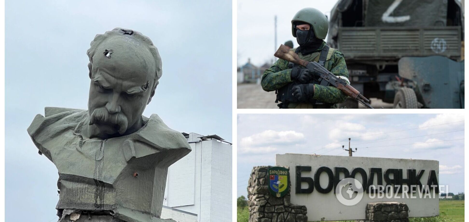 В Бородянке оккупанты попытались дважды убить Шевченко: монумент повредила бомба. Фото