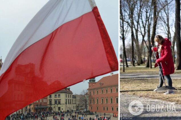 Украинские беженцы убрали парк в Польше в знак благодарности. Фото