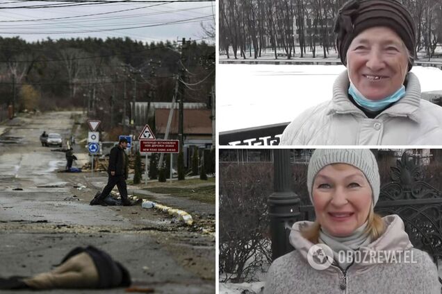 Фейк и постановка: россияне, улыбаясь, высказали свое мнение о зверствах оккупантов в Буче. Видео