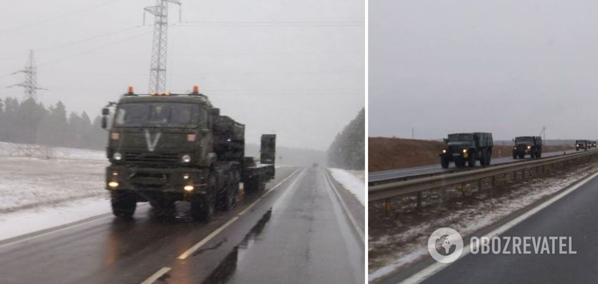 Військова техніка РФ на дорогах Білорусі